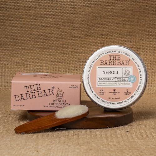 Image of The Bare Bar Neroli Deodorant - 20 gm | Citrus Fragrance| Odor & Sweat Control | Gentle, Natural formula and Chemical free|Good for all skin types | Travel Mini Size Solid Deodorant for Men & Women