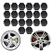 PME 20pcs/Set Auto Car Silicone Wheel Lug Nut Bolt Cover Tyre Dust Screw Cap Night Luminous Wheel Nut Protective Cap Wheel Screw Size 17/19/21mm (17mm, Black)