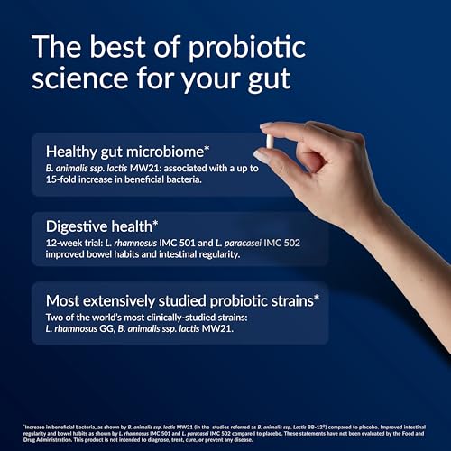 Image of Kijimea K53, 53 synergistic probiotic strains, High Diversity, Zinc & Vitamin B6. Supports a Healthy Gut microbiome and intestinal Regularity, for Women & Men, No Refrigeration, 30 Capsules