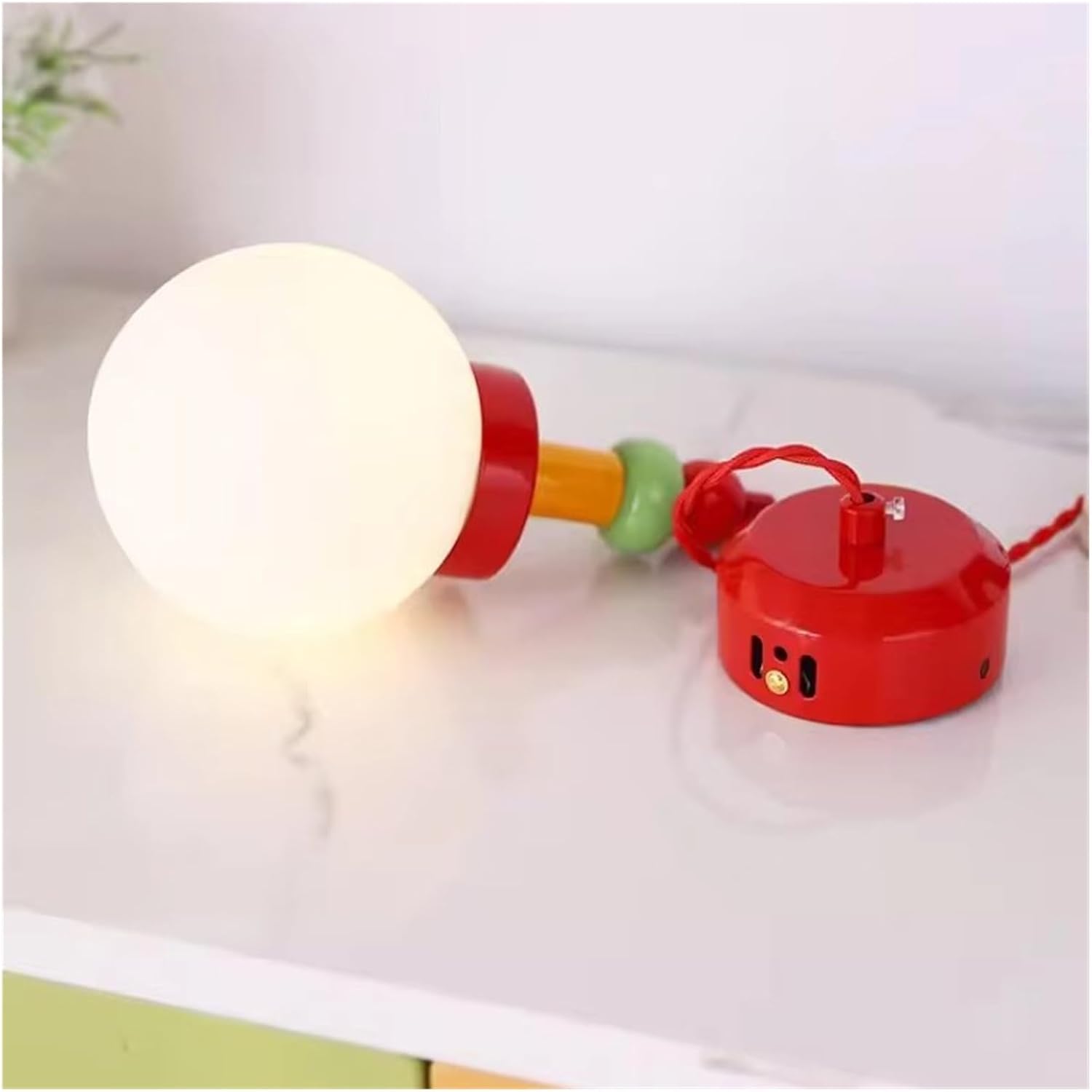Small Chandeliers Medieval Stained Glass Ball Lamp LED Nordic Bedroom Bedside Chandelier,Indoor Illumination