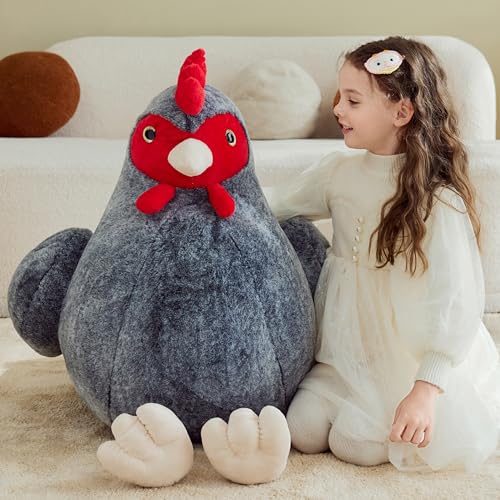 IKASA Giant Chicken Stuffed Animal Plush Toy,Big Large Jumbo Soft Toys,25.5" Cute Huge Size Fluffy Plushy Oversized Fat Plushie,Gifts for Kids - Thumbnail 7