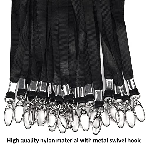Casebuy LANYARD-8INCH-JS-20-BLACK 20Pcs Badge Lanyards Bulk Black Nylon Neck Lanyard Strap thumb #1