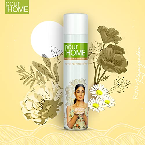 Image of POUR HOME Royal Rajni Gandha Room Air Freshener Spray - 220ML | Long-Lasting Fragrance - Reduces Odours - Suitable for Home & Office