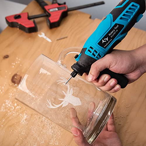 Multifunktionswerkzeug Tilswall, Drehwerkzeug 160W mit 145 Zubehöre, 8000-33000 rpm, Biegsame Welle, zum Fräsen, Trennen… – Bild 7