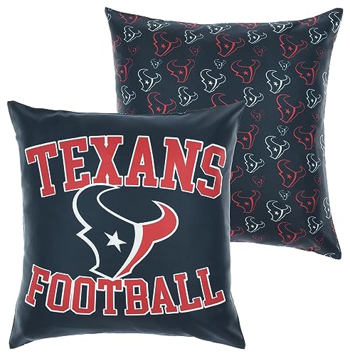 FOCO NFL 2 Pack Throw Pillow Cover 18 x 18, Houston Texans