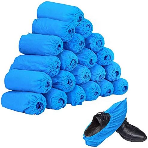 100pcs (50 Pairs) Non-woven Fabric Disposable Shoes Covers Elastic Band Breathable Dustproof Anti-slip Shoe Covers(Blue)