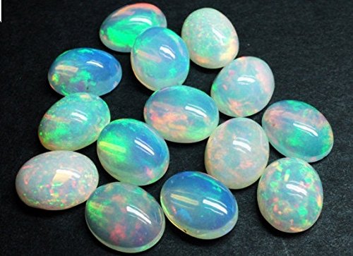 Opale d'Éthiopie naturelle 8x10 mm cabochon ovale lot 25 pierres pour bijouterie