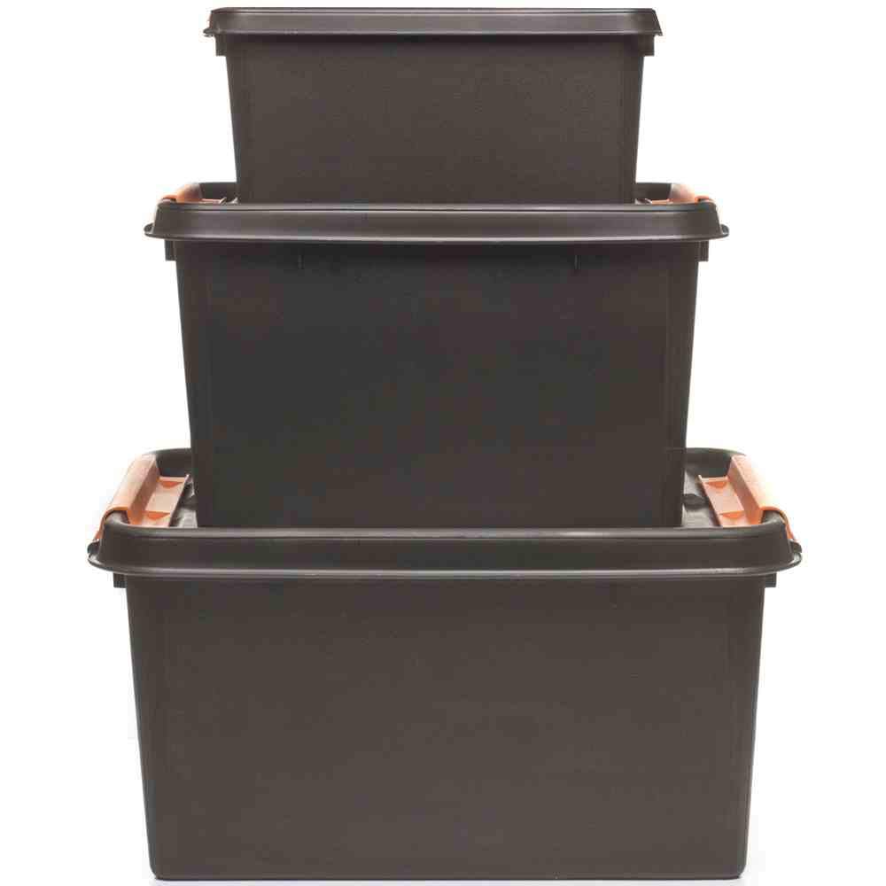 Orthex Clipbox Smart Store Robust 45 Liter – Stapelbare Aufbewahrungsbox Schwarz