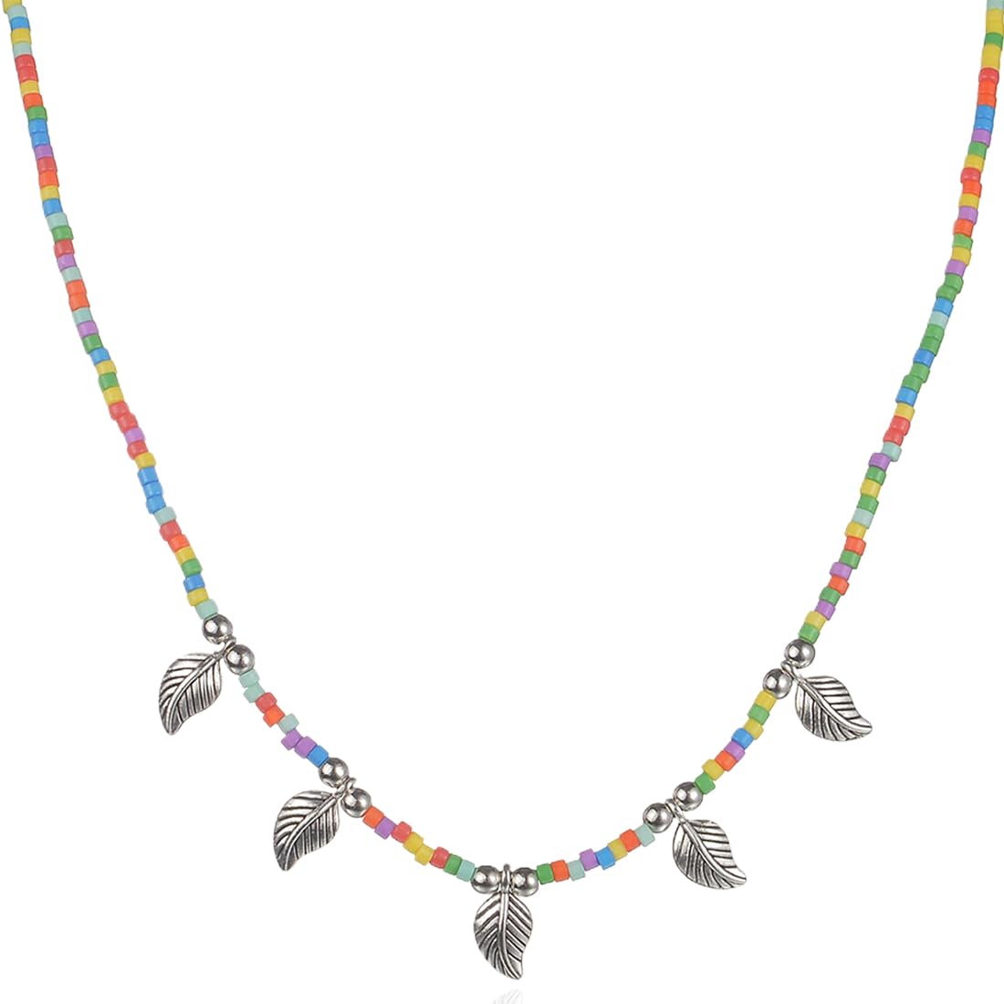 JEYORZY 1 pcs Estilo Bohemio Gargantillas Mujer para Verano, Collares con Cuentas de Colores Boho Beach Collares con Cuentas Pulseras para Mujeres Niñas Joyería, estilo Hippies Aesthetic Boho Collar