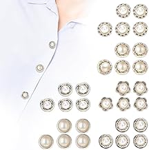VIHM 30pcs Pearl Buttons Brooch Buttons Modesty Pins Cover Up Brooch Pins Blouse Pins Safety Invisible Buttons,Women Shirt Brooch Pins Anti Exposure Fixed Brooche For Bags, T-shirt, All Clothes