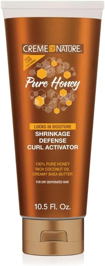 Creme of Nature – Pure Honey Activador de Rizos, con Miel Pura, Aceite de Coco y Manteca de Karité, Define, Alarga y Prolonga los Rizos, Sin Aclarado, para Pelo Rizado – 310 ml