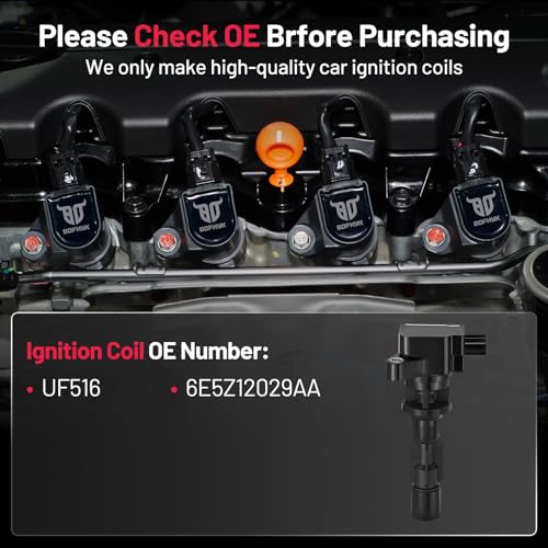 Image of BDFHYK Ignition Coil Packs Compatible with Ford 2006-2009 Fusion 2.3L l4; Compatible with Mercury 2006-2009 Milan 2.3L l4,Coil for UF516 6E5Z12029AA Set of 4