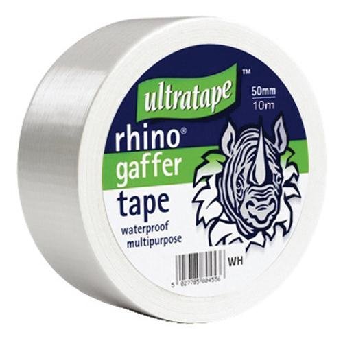 Rhino 50mm 50mtr Multipurpose Gaffer Tape White Pack of 2