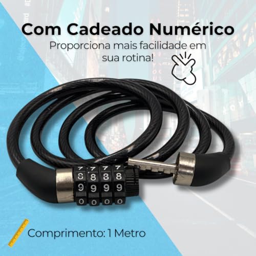 Corrente Cadeado com Senha 1 Metro Antifurto Bicicleta Barco Bike Portão Carro Moto Motocicleta Aço