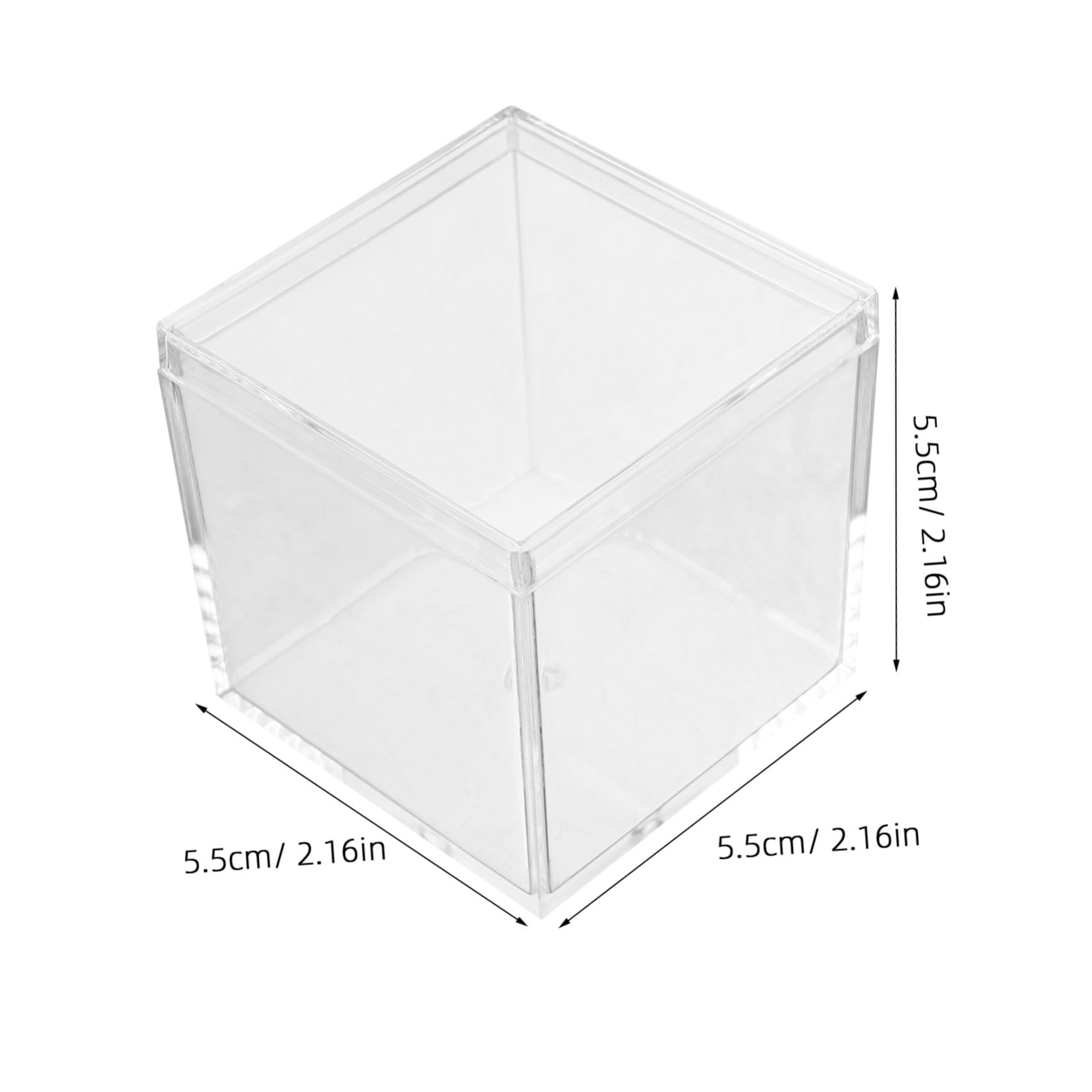 BELLIFFY 10pcs Square Acrylic Specimen Collection Boxes Lid Mini Display Case for Crystals