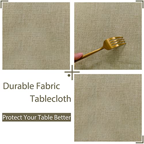 image for XWZO Faux Linen Tablecloth Rectangular - Wrinkle Free, Washable Rust-P