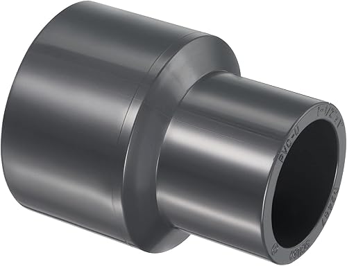 Miniatura 1 de PATIKIL Conector de tubo reductor UPVC de 1-12 x 1 pulgada de horario de enchufe 80, conector adaptador de acoplamiento recto, gris