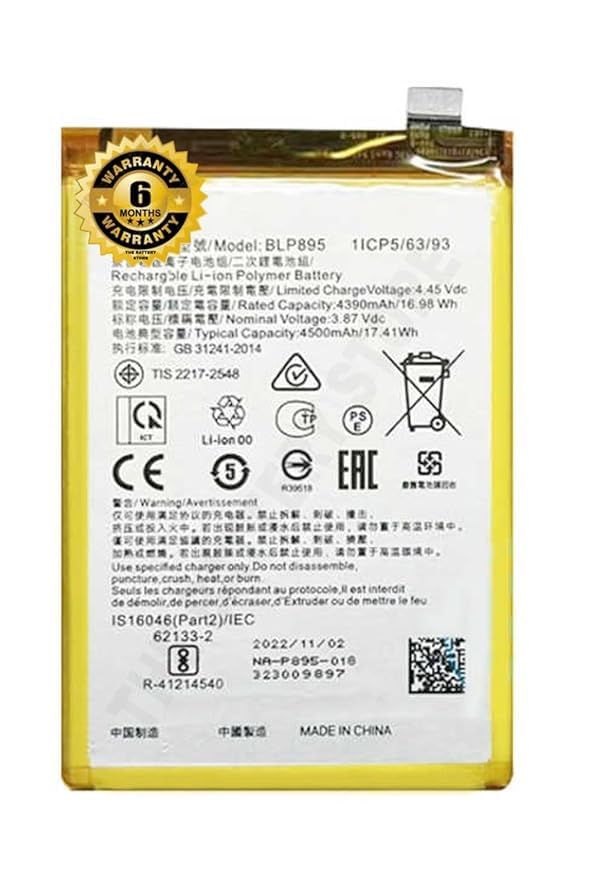 Image of THE BATTERY STORE Original BLP895 Battery for Oppo Reno7SE 4500mAh /17.41WH 3.87V Battery with 6 Month Warranty****(PP150)