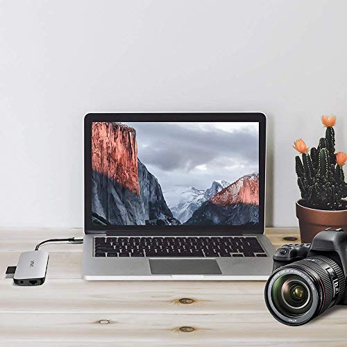 Vava Usb C Hub 9-In-1 Adapter With Pd Power Delivery, 1Gbps Ethernet Port, Sd Card Reader, 4K Usb C To Hdmi, 3 Usb Ports For Macbook Pro And Type C Windows Laptops-Grey #TOP5