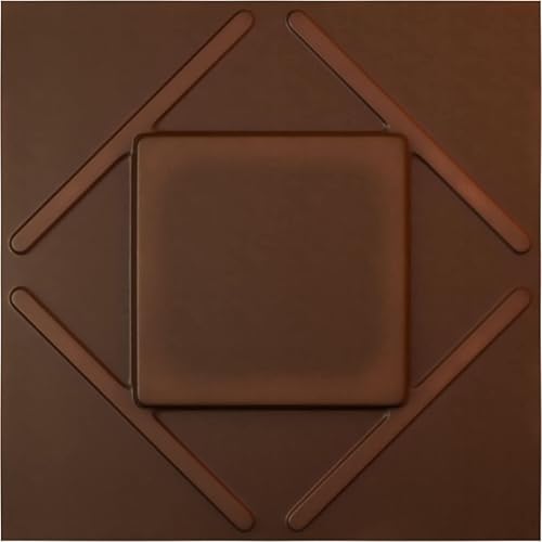 Ekena Millwork Aubrey EnduraWall Panel decorativo de pared 3D de 19 58 pulgadas de ancho x 19 58 pulgadas de alto, óxido metálico envejecido (cubre