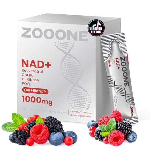 Zooone - NAD+ Supplement (30 Units) Nicotinamide Riboside & Premium Resveratrol DNA Repair & Healthy Aging Advanced NAD Supplement for Men & Women Power Cell Energy