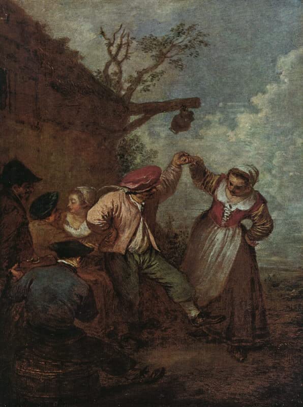 Toile Danse paysanne de Jean Antoine Watteau aux finitions artistiques