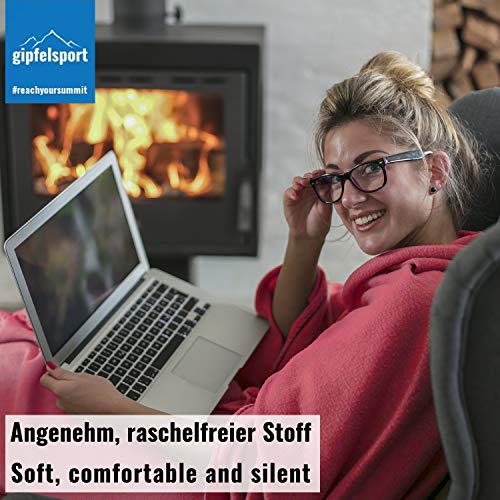 gipfelsport Mikrofaser Fleece Decke mit Schlafsackfunktion I Größe 185 x 150cm, 690 g I Microfaser Camping Deckenschlafsack I Fuchsia