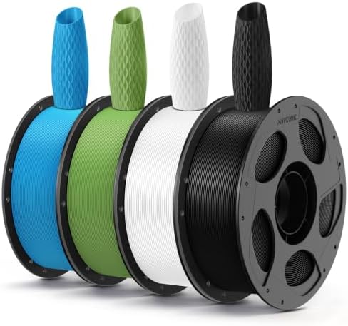 ANYCUBIC PLA Filament, 4KG Schwarz Weiß Spring Leaf Grün Türkisblau | Haltbarer, Stärkere Zähigkeit 3D Drucker Filament, Wiederverwendbare Spule PLA