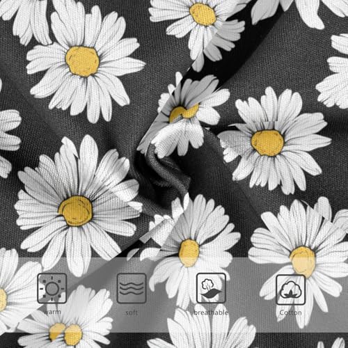 Wusikd White Daisies Black Girls' Underwear Cotton Girls Briefs Soft Toddler Underwear 2T3