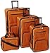 Rockland Journey Softside Upright Luggage Set, Expandable, Orange, 4-Piece (14/19/24/28)