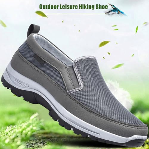 Auguscare Shoes Men, Men's Arch Support Slip-On Canvas Loafers, Casual Non Slip Orthopedic Walking Sneakers3