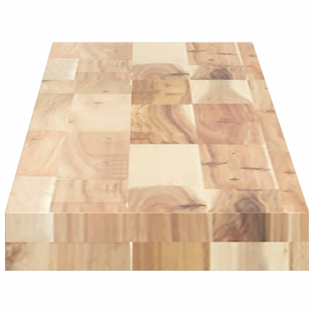 Générique Rechteckige Tischplatte aus massivem Akazienholz, 140 x 20 x 4 cm, Ersatzplatte, unbehandelt für Tisch, leicht zu reinigen mit einem feuchten Tuch, ideal für den Gebrauch