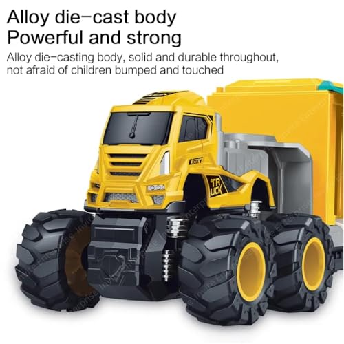 Image of 1:43 Metal Toys Alloy Diecast Truck Set Toy, Diecast Miniature Car Model (Pack of 1-Multicolor) (Salling Transport Truck)