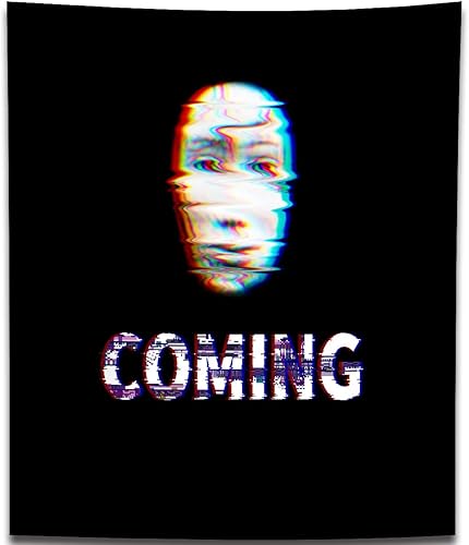 QGHOT Tapiz con diseño de cara fantasma de terror para colgar en la pared, tapiz negro fresco, póster de fantasma para dormitorio, adolescentes,