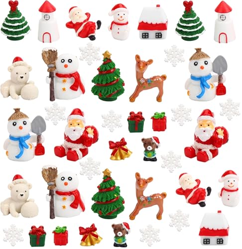KAHIENG 60Pcs Weihnachten Miniatur Ornamente 4CM x 3CM Mini...