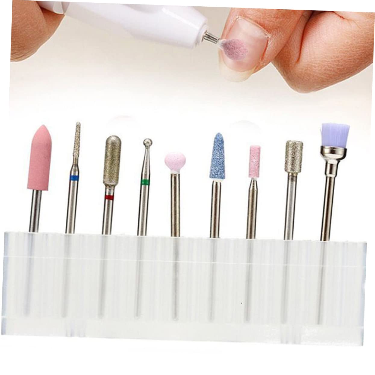 FRCOLOR 27 Piezas Conjunto De Molinillo De Uñas Broca Para Uñas Acrílicas Herramienta De Auriculares Para Pulir Uñas Gel De Uñas Taladro Para Uñas Profesional Brocas Para Limar Uñas Metal