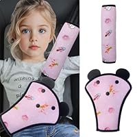 QUNXON Gurtpolster Kinder Set, Verstellbares Gurtpolster Auto, Taille Gurtpolster, Abnehmbarer Gurtschutz Kinder Auto, Schulterpolster Gurtschoner für mehr Komfort auf der Reise (Starry Sky Pink)