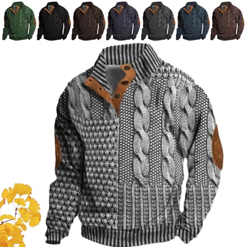 2024 New Whitecloths Life Clothing Men,Whitecloths Life Sweatshirt,Men's Vintage Knit Print Zip-Up Sweatshirt