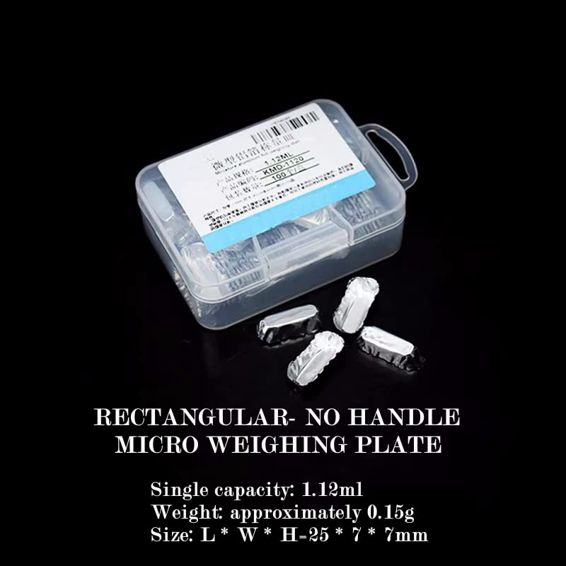 Mikro szalki wagowe z folii aluminiowej – 100 szt. (0,35 ml/1,12 ml/10 ml) do laboratoryjnej wagi analitycznej(1.12ml-Rectangle-No handle)