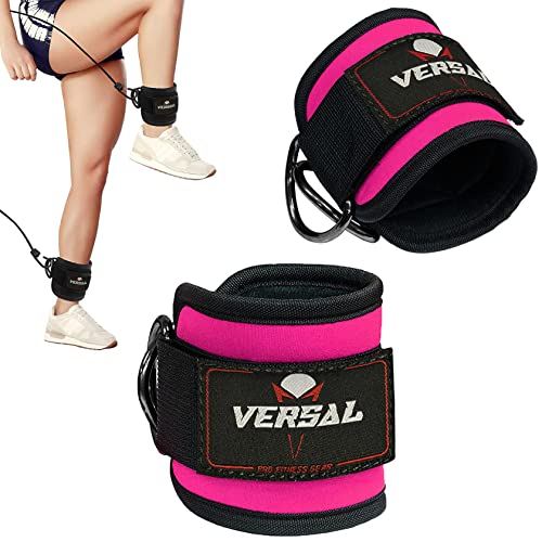 VERSAL Ankle Straps for Cable Machines Attachment Gym Ankle Cuff 7mm Padded Double D Weight Lifting Ankle Strap for Men Women,Glute Workouts,Leg Extensions,Curls,Booty Hip Abductors (Single - Image 4