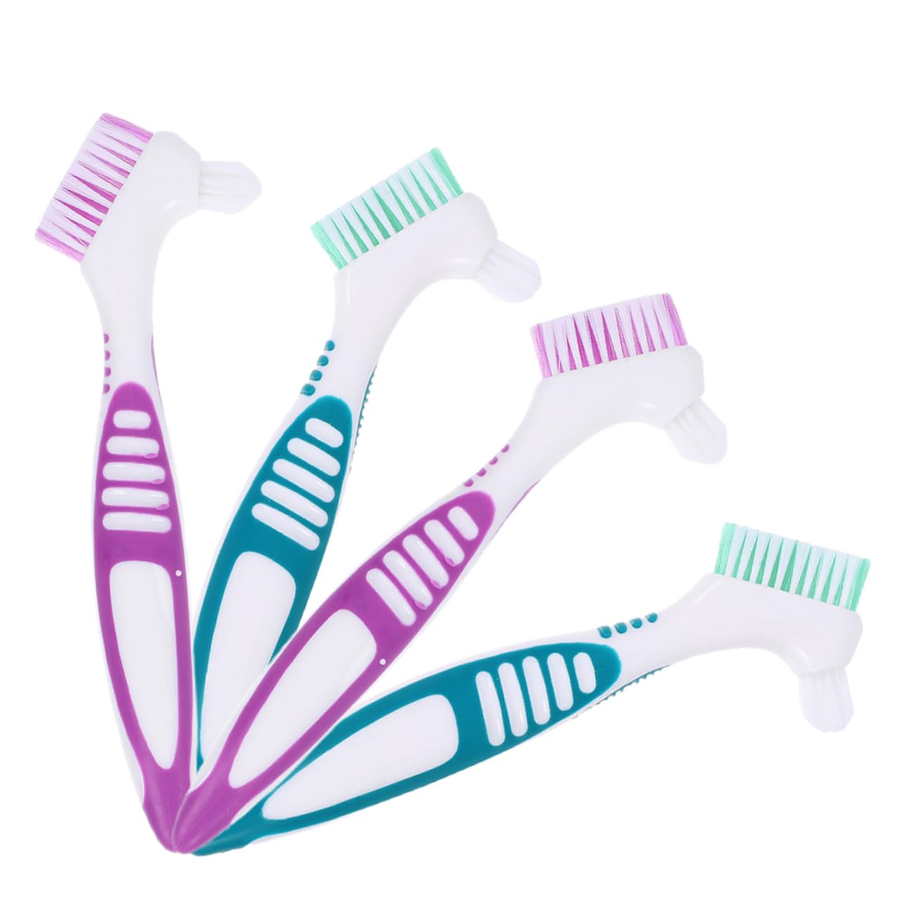 KOMBIUDA 20pezzi Spazzole Per Dentiera Con Manico Antiscivolo Di Spazzolini Per Igiene Orale Pulizia Dentiere e Protesi Morbide Setole Per Gengive Sensibili Colori
