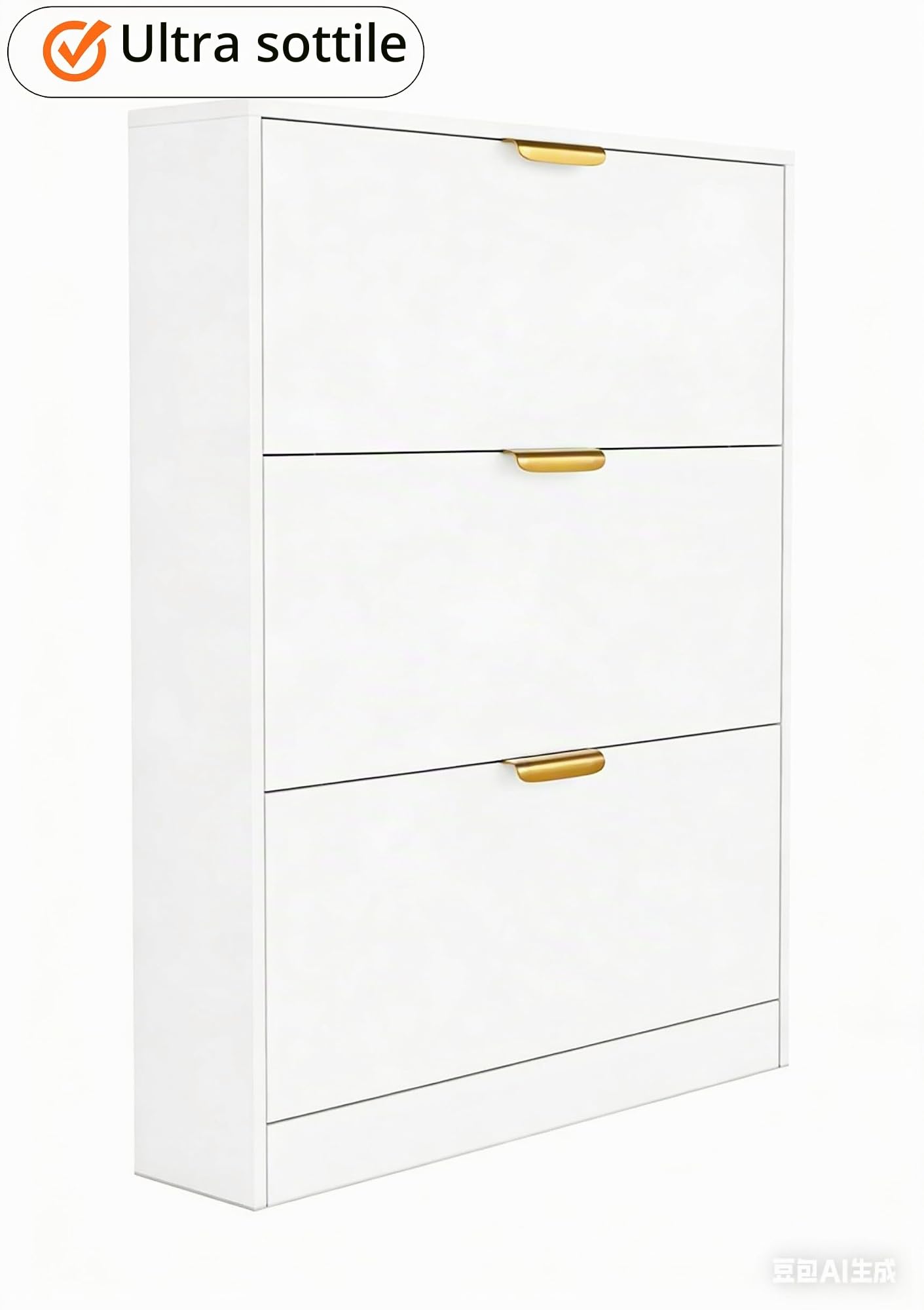 VOWNER Scarpiera Slim, 17cm Portascarpe Salvaspazio, Bianco