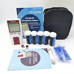 1pc Healthcaretuye Hemoglobin Meter Hemoglobin Test Meter Kit Hemoglobin Analyzer Anemia Monitor + 125pcs Test Strips + 125pcs Lancets