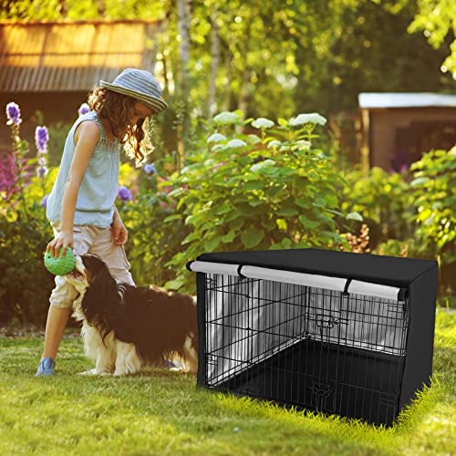 Cage Covers for Dog Kennels, Durable Waterproof Pet Cage Cover for Dogs, Heavy Duty Oxford Fabric Dog Covered Kennel 24… - Image 4