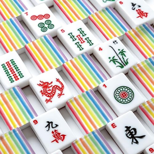 Set de fichas American Mahjong acrílico con bolsa y accesorios miniatura 4