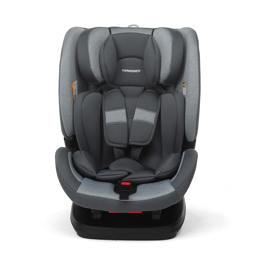 Foppapedretti Seggiolino Auto Reklino I-Size, per bambini da 76 a 150 cm di altezza, 15mesi-12 anni, conforme ECE R129, Fissaggio Dualfix (Isofix e non), Safe Body Protection, Comfort Kid Pad, Silver