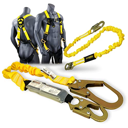 Creative Product KwikSafety (Charlotte, NC) BOA KIT  3D Full Body Safety Harness, 6’ Lanyard, Tool Lanyard, 3’ Cross Arm Strap Anchor ANSI OSHA PPE Fall Protection Arrest Restraint Construction Roofing Bucket