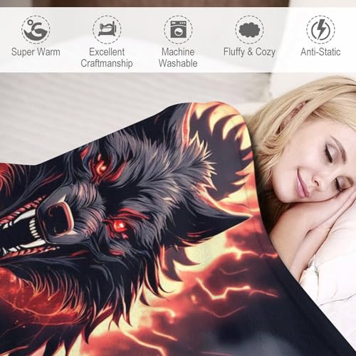 Manta de forro polar de lobo 100x130 cm para cama infantil 6