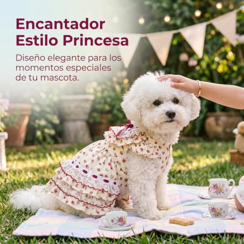 Vestido Princesa para Perros Pequeños XS Ropa Mascotas Multicolor 6