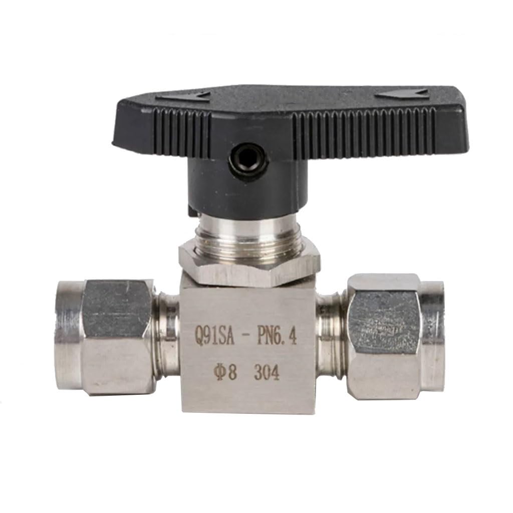 Válvula de Bola Acero Inoxidable 304 con Doble Casquillo, 1/2", 1/8", 3/8", 1/4", Interruptor 2 vías, 1 Unidad(1/8 Inch)